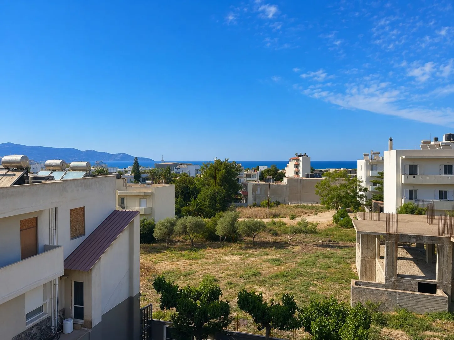 View towards the sea from Home2Stay Apartment 41 in Ammoudara, Heraklion